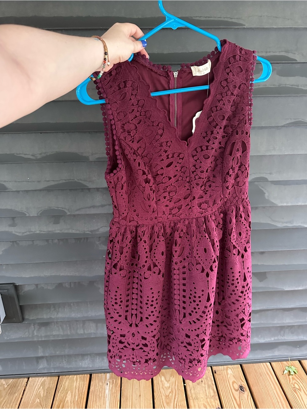 Sleeveless Burgundy Lace Dress Altar’d State
